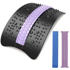 Adjustable Back Stretcher Lower Lumbar Support Extender Cracker Back Board Spine Deck Massager Posture Corrector Magnetic Therapy Pain Relief