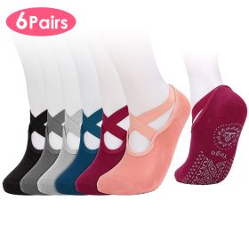 6!cks Women Yoga Sockséth Straps Non-Slip Grips for Pilates Pure Hospital Walking Dance Indoor