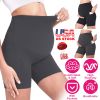 Women Maternity Shorts Seamless Pregnancy Underwear Shapewear Fitness Yoga Running Shorts High Waist Over The Belly Pants with Two Side Pockets