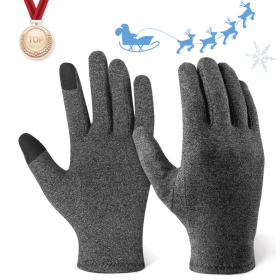 Winter Gloves Thermal Touch Screen Thermal Windproof Warm Gloves 1Pc Arthritis Gloves Woman Rheumatoid Magnetic Therapy Glove (Gloves Size: L, Color: GRAY)