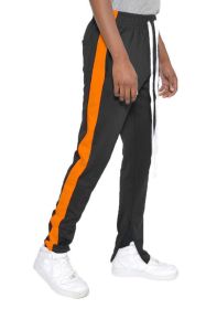 SINGLE STRIPE TRACK PANTS (Color: black orange, size: XL)