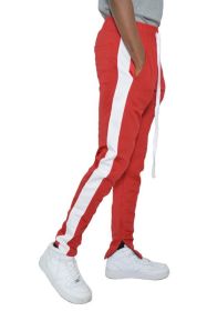 SINGLE STRIPE TRACK PANTS (Color: RED WHITE, size: 3XL)