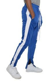 SINGLE STRIPE TRACK PANTS (Color: royal white, size: XL)