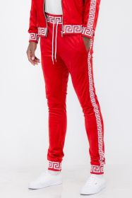 Velour Status Detail Jogger (Color: RED WHITE, size: XL)