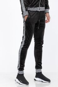 Velour Status Detail Jogger (Color: BLACK SILVER, size: M)