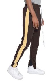 SINGLE STRIPE TRACK PANTS (Color: BROWN SAND, size: XL)