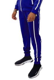 Mens Active Wear Running Track Pant Joggers (Color: ROYAL, size: XL)