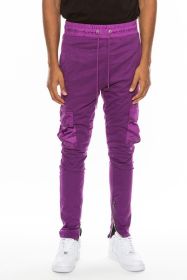 Heathered Cotton Blend Joggers (Color: Purple, size: 2XL)