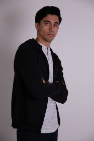 FLEECE ZIPPER HOODIE (Color: Black, size: S)