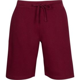 Fleece Sweat Shorts (Color: BURGUNDY, size: 2XL)