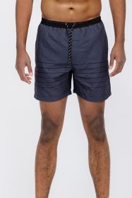 Blue stripes Swim Shorts (Color: Black, size: M)
