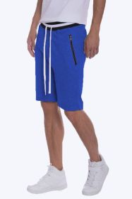Weiv Mens French Terry Sweat Short (Color: ROYAL, size: L)