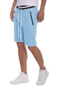 Weiv Mens French Terry Sweat Short (Color: Light Blue, size: M)