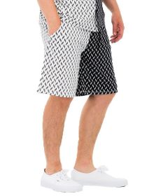 Weiv Mens Diamond Two Tone Print Shorts (Color: MULTI, size: M)