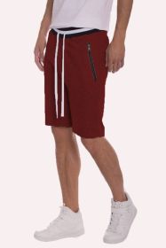 Weiv Mens French Terry Sweat Short (Color: BURGUNDY, size: XL)