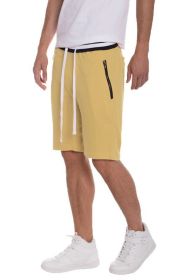 Weiv Mens French Terry Sweat Short (Color: KHAKI, size: M)