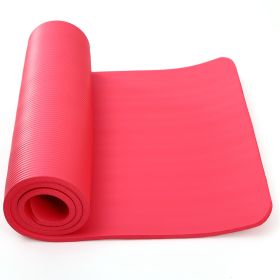 0.6-inch Thick Yoga Mat Anti-Tear High Density NBR Exercise Mat Anti-Slip Fitness Mat for Pilates Workout Cushion w/Carrying Strap Storage Bag (Option: YogaMatRed)