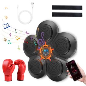 Music Boxing Machine Electronic Wall Target Punching Pad LED Lighted Sandbag Boxing Training Machine Exercise Equipment with Adult Boxing Gloves (Option: BoxMachinewAdultGlove)
